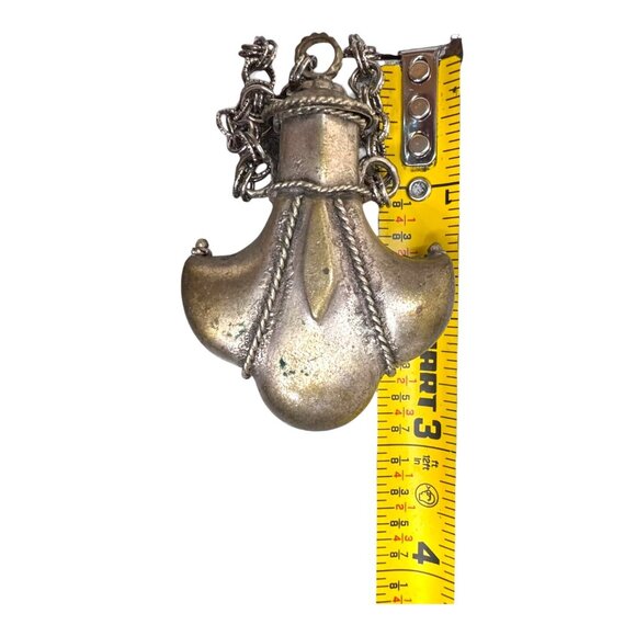 Ellen Sperry Conversation Silver Tone Genie Perfume Bottle Pendant Vtg Necklace - Picture 11 of 12